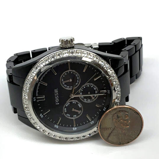 Designer Fossil BQ-1192 Black Chain Strap Analog Dial Quartz Wristwatch image number 1