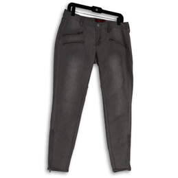 Womens Gray Denim Dark Wash Stretch Pockets Skinny Leg Jeans Size 8/29