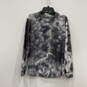 Mens Gray Tie-Dye Ribbed Long Sleeve Crew Neck Pullover Sweater Size Small image number 1