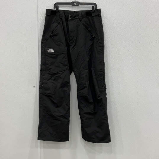 NWT Men Black Flat Front Straight Leg Cargo Pockets Snow Pant Size Large image number 1