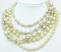 VNTG Pink, White & Champagne Tone Faux Pearl Beaded Necklaces image number 1