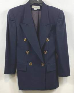 Christian Dior Blue Vintage Double Breasted Blazer - Size 2