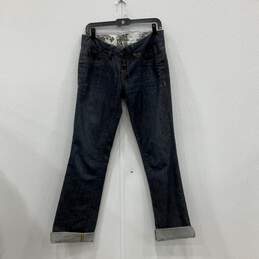Guess Womens Blue Denim Dark Wash Drawstring Waist Bootcut Jeans Size 30