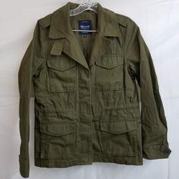 Madewell olive green military cargo coat women's M 100% cotton