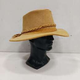 Men's Genuine Leather Tan Hat Size M