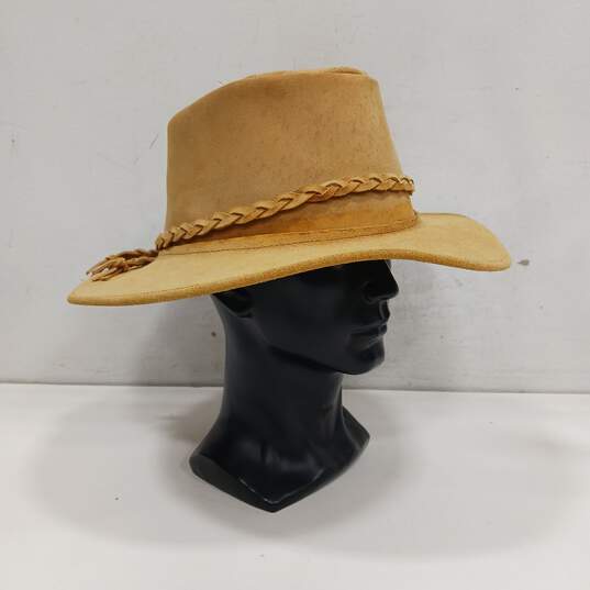 Men's Genuine Leather Tan Hat Size M image number 1