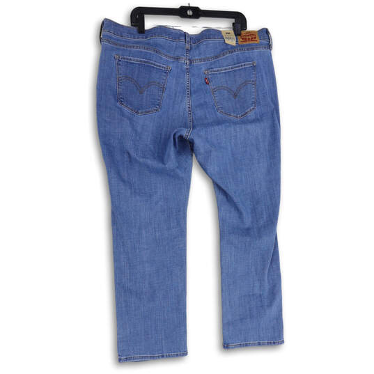 NWT Womens Blue Denim Medium Wash 5-Pocket Design Straight Leg Jeans Sz 20W image number 2
