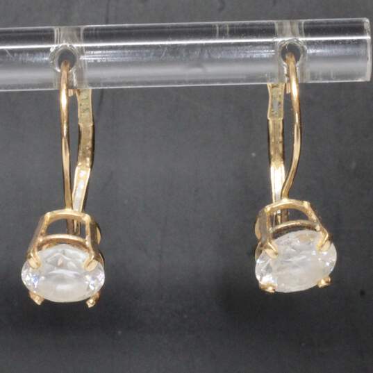 10K Yellow Gold CZ Earrings - 1.46g image number 3