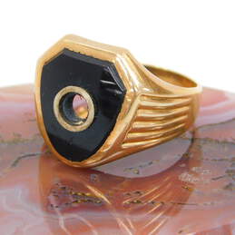 Vintage 10K Yellow Gold Onyx Ring for Repair 7.0g