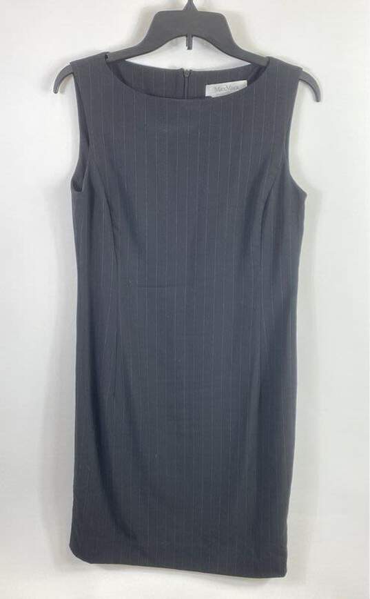 Max Mara Black Pinstriped Dress - Size SM image number 1