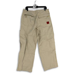 Mens Beige Flat Front Pockets Straight Leg Outdoor Cargo Pants Size 36X30 alternative image