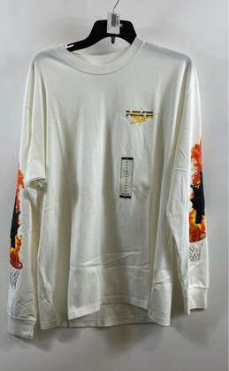 NWT Nike Mens White Crew Neck Long Sleeve Pullover T-Shirt Size Medium