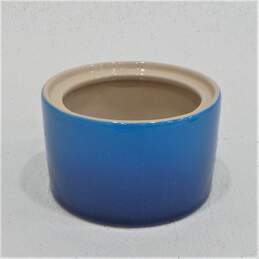 Le Creuset Stoneware Signature Blue Coloured Sugar Bowl With Lid. alternative image