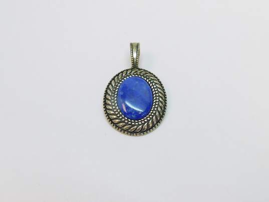 Carolyn Pollack Sterling Silver Lapis Rope Detail Pendant 11.3g image number 1
