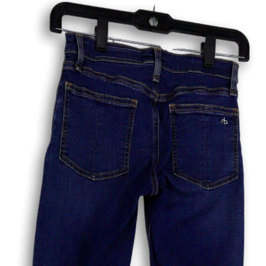 Womens Blue Denim Medium Wash Pockets Distressed Skinny Leg Jeans Size 24 image number 4