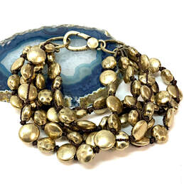Designer Lucky Brand Gold-Tone Fashionable Multi Strand Beaded Bracelet
