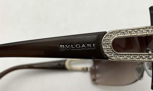 Bulgari Women's Shield Sunglasses Brown & Gold With Crystal Frame image number 9