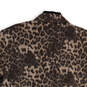 NWT Womens Black Animal Print Notch Lapel One Button Blazer Size 2X image number 4