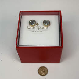 Designer Kate Spade Gold-Tone Clear Crystal Cut Stone Stud Earrings W/ Box alternative image
