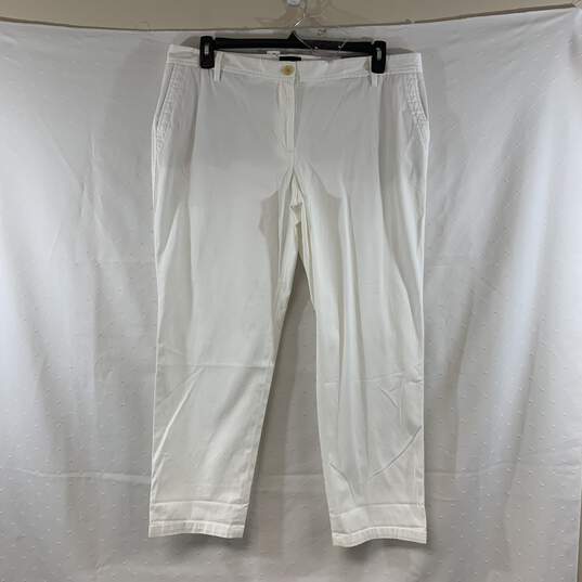 Women's White Talbots Relaxed Chinos, Sz. 14WP image number 1