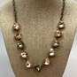 Designer Stella & Dot Gold-Tone Pink Crystal Cut Stone Statement Necklace image number 1