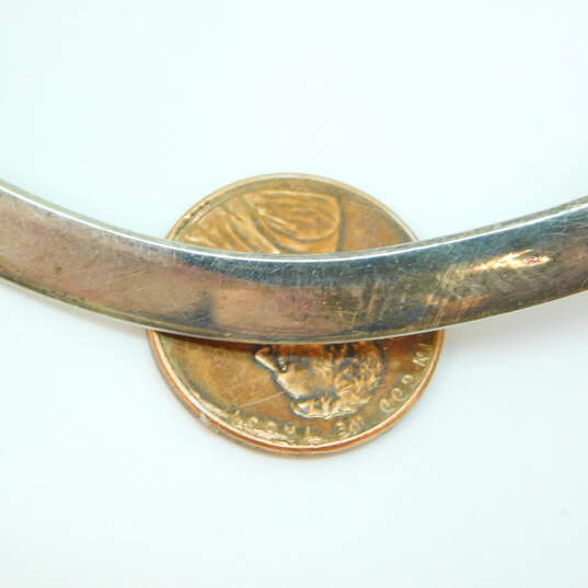 Artisan 925 Modernist Curved Flat Tension Hook Collar Necklace 30.7g image number 3