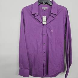 Fitted Purple Collared Dress Shirt