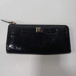 Kate Spade Black Patent Leather Zip Wallet