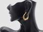 Elegant 14k Yellow Gold Brushed Hoop Earrings 1.4g image number 2