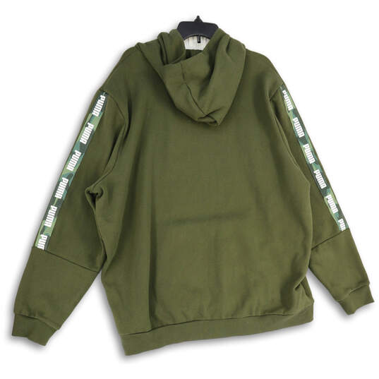 Mens Green Long Sleeve Drawstring Pullover Hoodie Size 3XL image number 2
