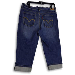 Womens Blue Denim Medium Wash Stretch Pockets Cropped Jeans Size 12 alternative image