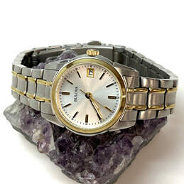 Designer Bulova 98M105 Two-Tone Classic Round Dial Analog Wristwatch