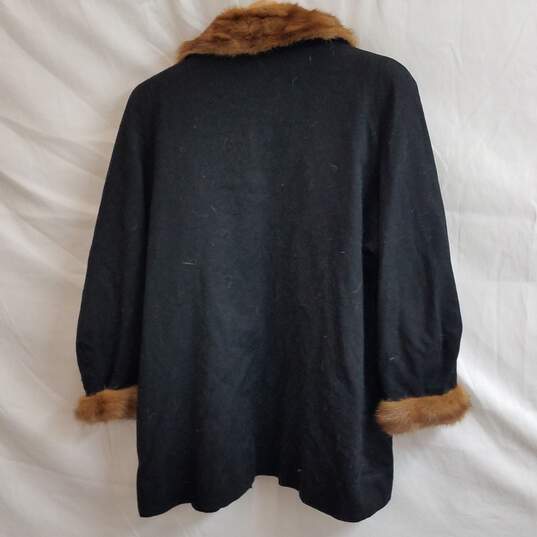 Vintage Wool Coat with Mink Fur Collar image number 2