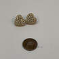 Designer Swarovski Gold-Tone Rhinestone Heart Shape Stud Earrings image number 3
