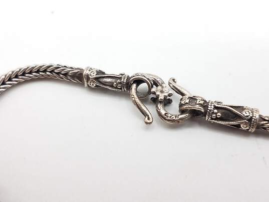 925 Silver Enameled Beads Foxtail Chain Bracelet 7½in image number 2