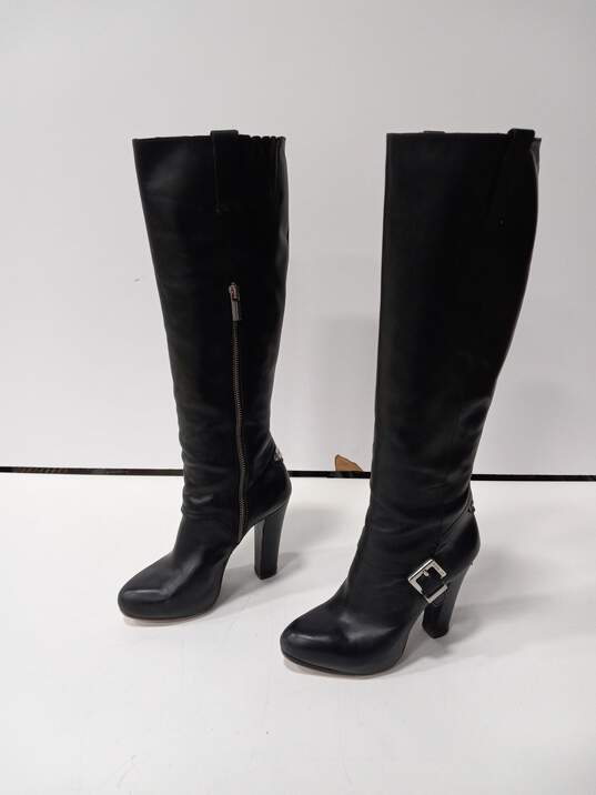 Michael Kors Women's Black Leather Heeled Tall Boots Size 6M image number 1