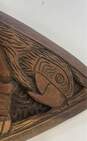 Brazilian Mahogany Carved Wood Paddle Boca De Valeria Wall Décor image number 3