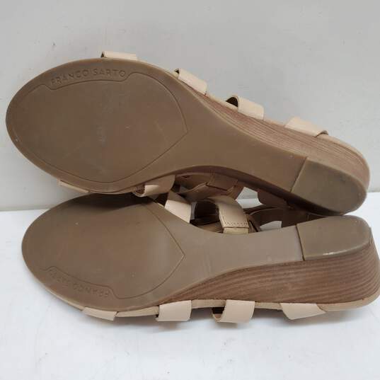 Franco Sarto Tan Gladiator Leather Wedge Sandal Women's 8 image number 5