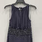 Womens Gray Embellished Ruched Sleeveless Halter Neck Maxi Dress Size 4 image number 3