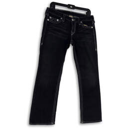 Womens Blue Dark Wash Denim Pockets Stretch Straight Leg Jeans Size 30