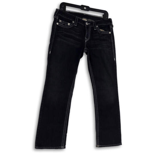 Womens Blue Dark Wash Denim Pockets Stretch Straight Leg Jeans Size 30 image number 1