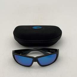 Costa Del Mar Mens Tuna Alley Black Square Sunglasses With Blue Frame W/Case alternative image