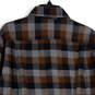 Mens Blue Brown Check Collared Long Sleeve Button-Up Shirt Size XL image number 4