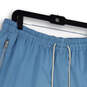 Mens Blue Flat Front Elastic Waist Pockets Drawstring Athletic Shorts Sz XL image number 3