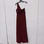David Bridal Women's Wine Color One Shoulder Bridesmaid Dress Size 6 NWT image number 1