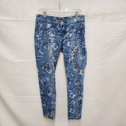 Seven 7 WM's Blue Floral Print Skinny Jeans Size 6P