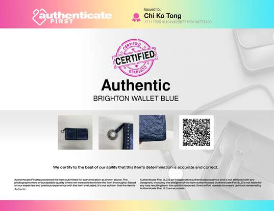 Authentic Brighton Metallic Cobalt Long Wallet image number 7