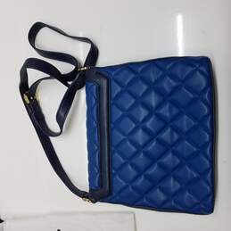 AUTHENTICATED Love Moschino Blue Leather Quilted Foldover Crossbody Bag alternative image