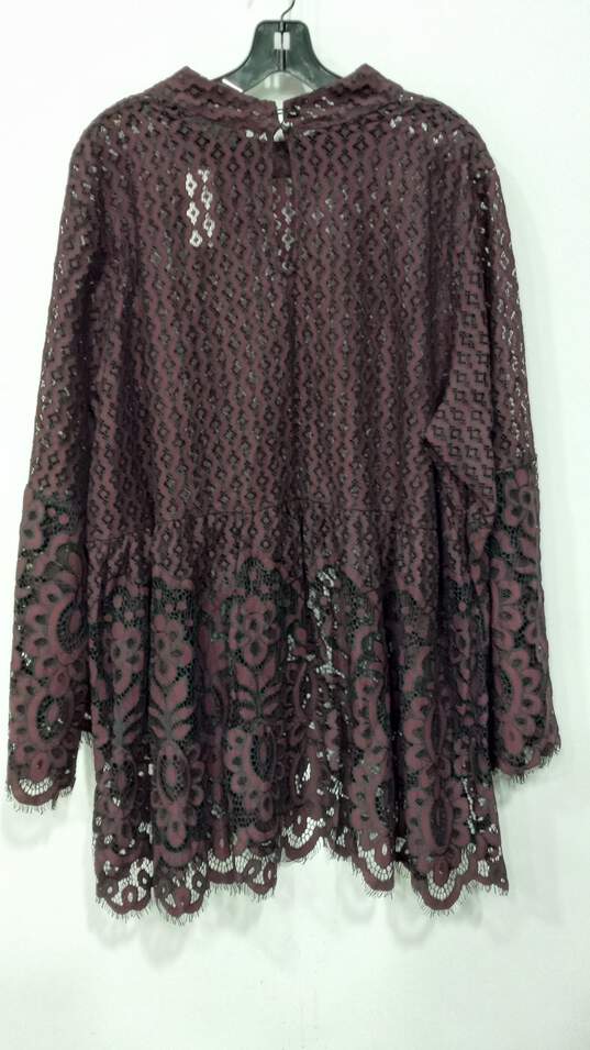 Women's Maroon Shear Blouse Size 26 NWT image number 2
