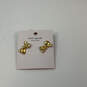 Designer Kate Spade Gold-Tone Skinny Mini Bow Shape Classic Stud Earrings image number 1